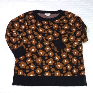 2 For $20 - LOFT Black and Brown Patterned Sweater